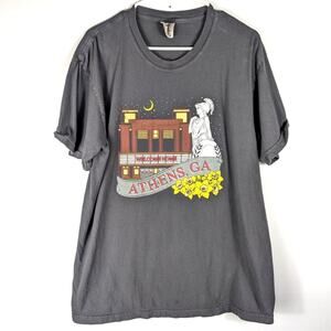 Comfort Colors Athens GA Graphic T Shirt L Gray Heavyweight Cotton Short Sleeve